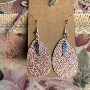 Original Angel wing and leather earrings